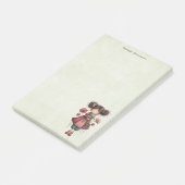 Post-it® Fille avec une poupée grenouille mignonne et fanta (Incliné)