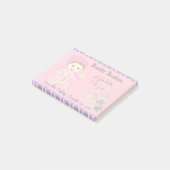 Post-it® Fille bébé en rose avec fleurs (Incliné)