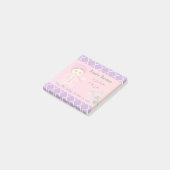 Post-it® Fille bébé en rose avec fleurs (Incliné)