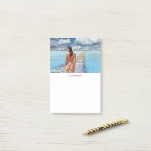 Post-it® Fille Bikini Thunder_Cove (Sur un bureau)