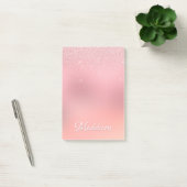Post-it® Fille Blush Pink Silver Parties scintillant Nom pe (Bureau)