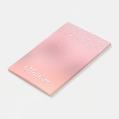 Post-it® Fille Blush Pink Silver Parties scintillant Nom pe (Incliné)