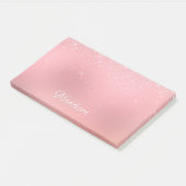 Post-it® Fille Blush Pink Silver Parties scintillant Nom pe (Incliné)