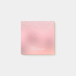 Post-it® Fille Blush Pink Silver Parties scintillant Nom pe