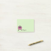 Post-it® Fille Cochon Rose Bonjour (Sur un bureau)