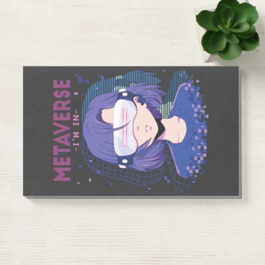 Post-it® Fille d'anime lunettes de réalité virtuelle Notes (Bureau)
