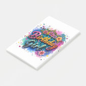 Post-it® Fille d'anniversaire léopard floral (Incliné)