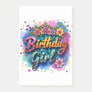 Post-it® Fille d'anniversaire léopard floral