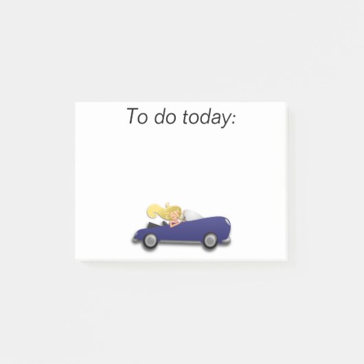 Post-it® Fille dans une voiture bleue note Post It (Devant)