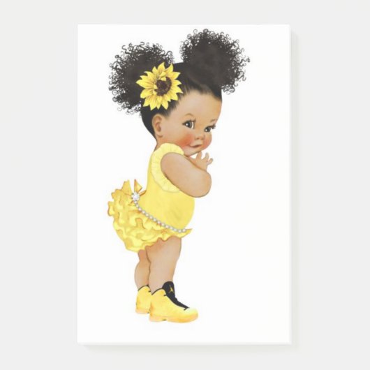 Post-it® Fille de tournesol afro-américaine fillePost-It No (Devant)