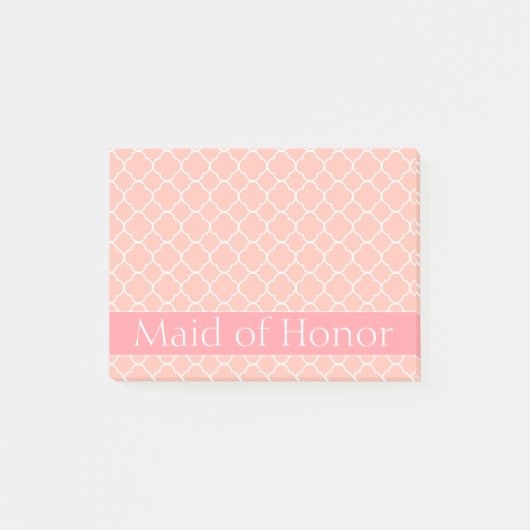 Post-it® Fille d'honneur rose et blanc (Devant)