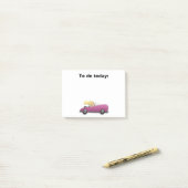 Post-it® Fille en magenta / voiture rose Post It Note (Sur un bureau)