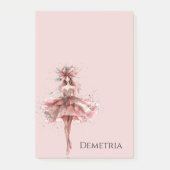 Post-it® Fille étincelante en Rose Rose robe or (Devant)