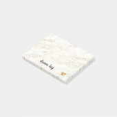 Post-it® Fille Glam Blanc Glam Empreinte de léopard Coeur (Incliné)