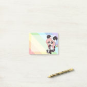 Post-it® Fille mignonne de panda d'Anime d'arc-en-ciel (Sur un bureau)