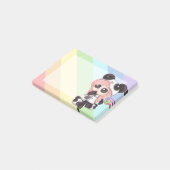 Post-it® Fille mignonne de panda d'Anime d'arc-en-ciel (Incliné)