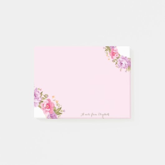 Post-it® Fille mignonne Stylish Chic Floral - Personnalisé (Devant)