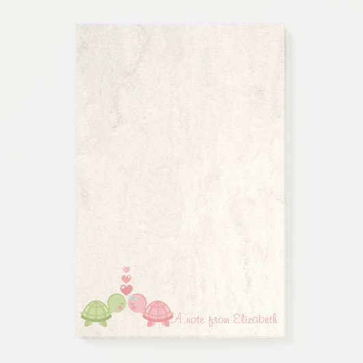 Post-it® Fille mignonne, Tortues en amour (Devant)