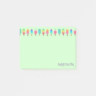 Post-it® Fille Motif de Popsicus vert mauve