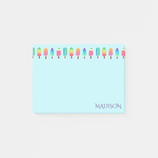 Post-it® Fille Motif mauve-bleue (Devant)