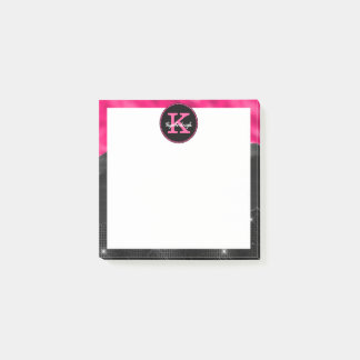 Post-it® Fille Noir Hot rose Glam Vagues Petit Carré