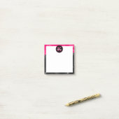 Post-it® Fille Noir Hot rose Glam Vagues Petit Carré (Sur un bureau)