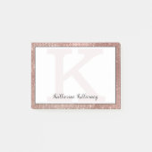 Post-it® Fille Rose Gold Glam Diamond Sparkle Monogramme No (Devant)
