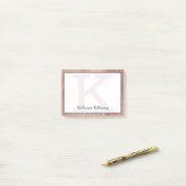 Post-it® Fille Rose Gold Glam Diamond Sparkle Monogramme No (Sur un bureau)