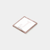 Post-it® Fille Rose Gold Glam Étincelle Nom du petit monogr (Incliné)