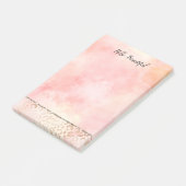 Post-it® Fille rose or Blush Empreinte de léopard (Incliné)