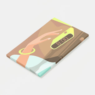 Post-it® Filles main poussant sur le bouton snooze du révei