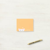 Post-it® Filles Nom Pastel Jaune Cute Kitty (Sur un bureau)