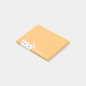 Post-it® Filles Nom Pastel Jaune Cute Kitty (Incliné)