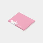 Post-it® Filles Nom Pastel Pink Cute Kitty (Incliné)