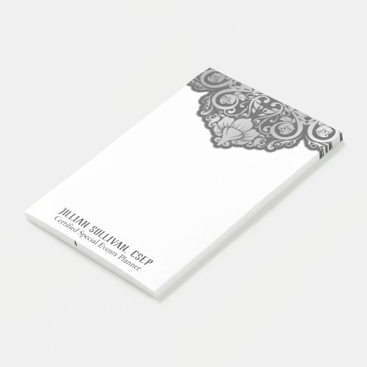 Post-it® Fils gris Art Déco Abstrait Chic (Incliné)