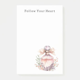 Post-it® Flacon de parfum à ruban rose floral