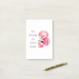Post-it® Flamant rose Aquarelle Exotique Rose Moderne Avec