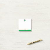 Post-it® Flamant rose blanc et vert brillant et bordure ave (Sur un bureau)