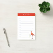 Post-it® Flamant rose & calligraphie sur ligné blanc (Bureau)