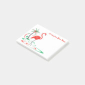 Post-it® Flamant rose de Noël rouge Texte horizontal (Incliné)