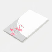 Post-it® Flamant rose Love Large Lune post-it notes vertica (Incliné)