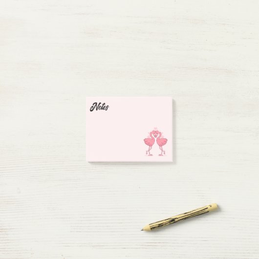 Post-it® Flamant rose Love Post-it Notes (Sur un bureau)