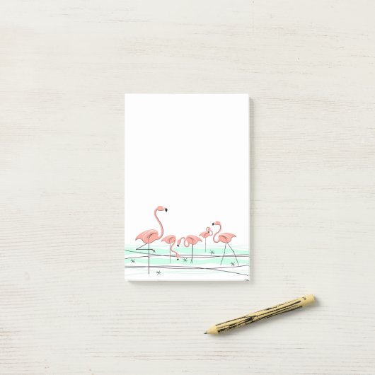 Post-it® Flamant rose Ocean Group post-it (Sur un bureau)