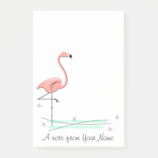 Post-it® Flamant rose Océan "Texte" vertical (Devant)