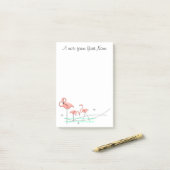 Post-it® Flamant rose Ocean Trio "Texte" (Sur un bureau)