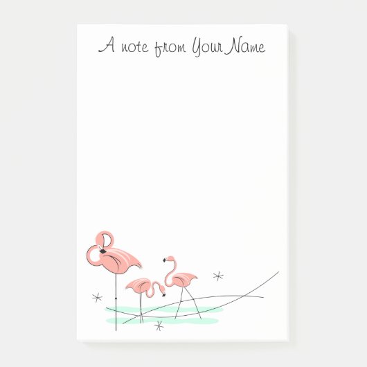 Post-it® Flamant rose Ocean Trio "Texte" (Devant)