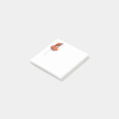 Post-it® Flamant rose orange en Pose de danse (Incliné)