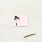 Post-it® Flamant rose Palmier Tropical (Sur un bureau)