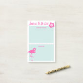 Post-it® Flamant rose PInk et personnalisation Turquoise si (Sur un bureau)