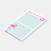 Post-it® Flamant rose PInk et personnalisation Turquoise si (Incliné)